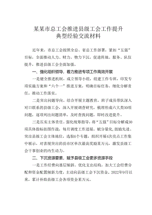 某某市总工会推进县级工会工作提升典型经验交流材料.docx