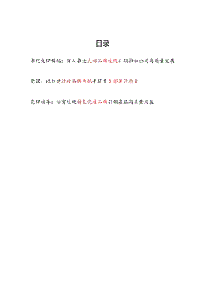 支部党建品牌建设引领高质量发展专题党课讲稿3篇.docx
