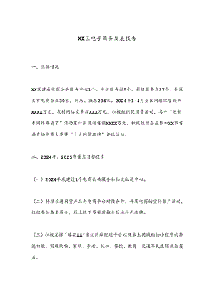 XX区电子商务发展报告.docx
