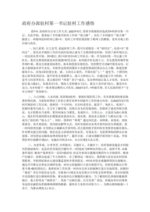 政府办派驻村第一书记驻村工作感悟.docx