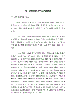 审计局营商环境工作总结四篇.docx