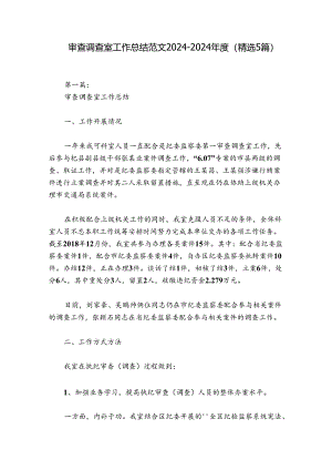 审查调查室工作总结范文2024-2024年度(精选5篇).docx