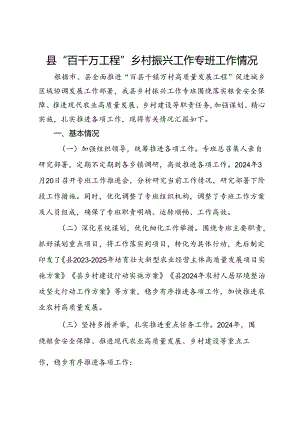 县“百千万工程”乡村振兴工作专班工作情况.docx