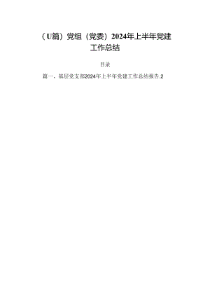 （11篇）党组（党委）2024年上半年党建工作总结.docx