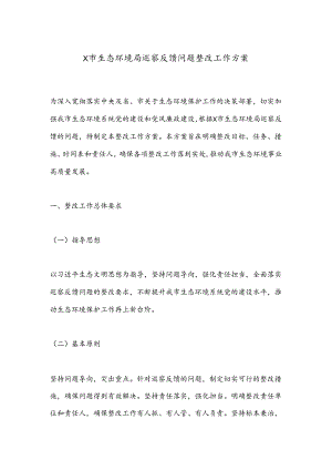 X市生态环境局巡察反馈问题整改工作方案.docx