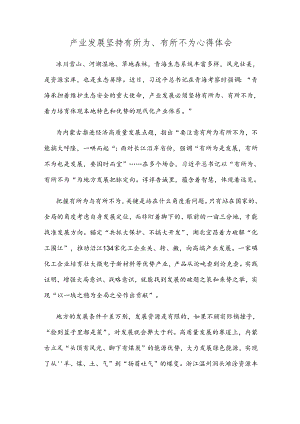 产业发展坚持有所为、有所不为心得体会.docx