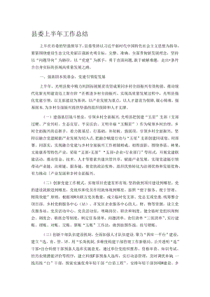 县委上半年工作总结.docx