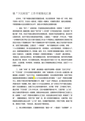 镇“下沉村居”工作开展情况汇报.docx