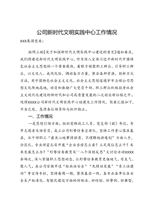 公司新时代文明实践中心工作情况报告.docx