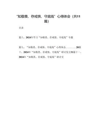 （11篇）“知敬畏、存戒惧、守底线”心得体会（最新版）.docx