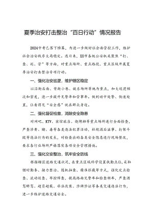 公安夏季治安打击整治行动取得显著成效的情况报告七篇.docx