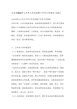 （2篇）公an局 2024 年上半年工作总结暨下半年工作谋划.docx