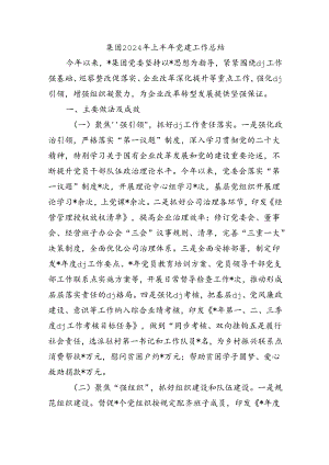 集团2024年上半年党建工作总结.docx