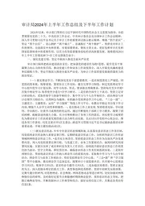 审计局2024年上半年工作总结及下半年工作计划.docx