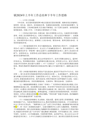 镇2024年上半年工作总结和下半年工作思路.docx