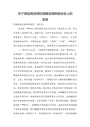 在干部选育培用机制建设调研座谈会上的发言.docx
