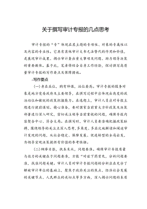 关于撰写审计专报的几点思考.docx