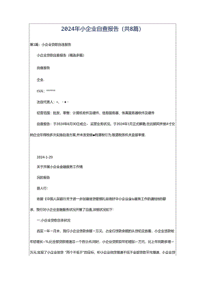 2024年小企业自查报告（共8篇）.docx