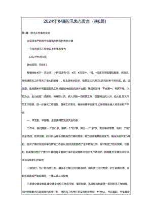 2024年乡镇防汛表态发言（共6篇）.docx