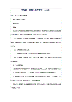 2024年十条禁令自查报告（共6篇）.docx