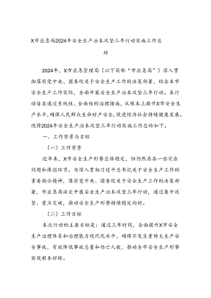 X市应急局2024年安全生产治本攻坚三年行动实施工作总结.docx