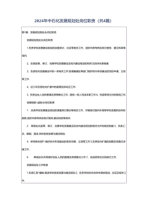 2024年中石化发展规划处岗位职责（共4篇）.docx