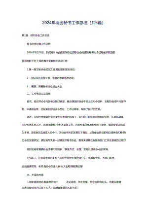 2024年协会秘书工作总结（共6篇）.docx