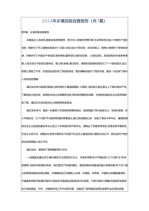 2024年乡镇民政自查报告（共7篇）.docx