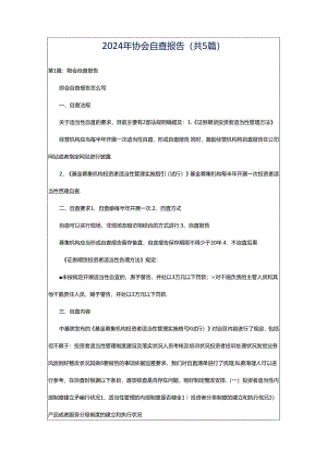 2024年协会自查报告（共5篇）.docx