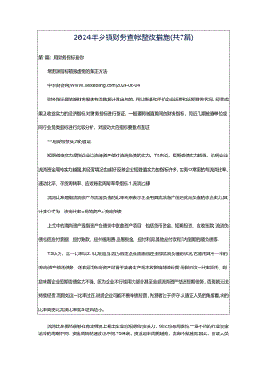 2024年乡镇财务查帐整改措施（共7篇）.docx