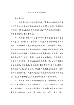X区人民政府工作规则.docx