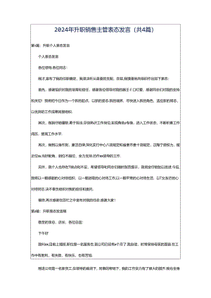 2024年升职销售主管表态发言（共4篇）.docx