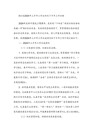 X社区2024年上半年工作总结及下半年工作安排.docx
