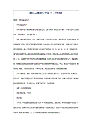 2024年华莱公司简介（共4篇）.docx