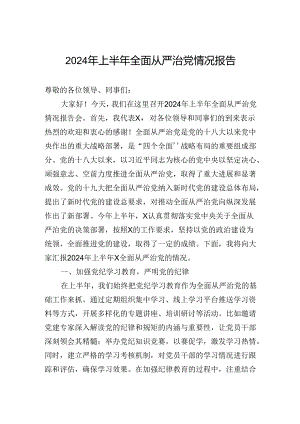 2024年上半年全面从严治党情况报告.docx