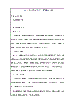 2024年小城市试点工作汇报（共8篇）.docx