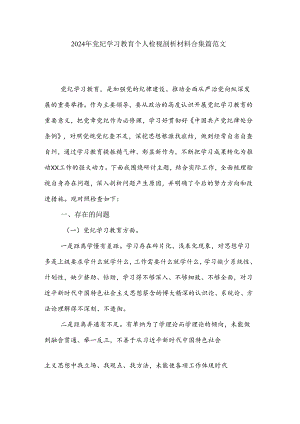 2024年党纪学习教育个人检视剖析材料合集篇范文.docx