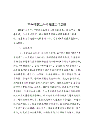 2024年度上半年党建工作总结.docx