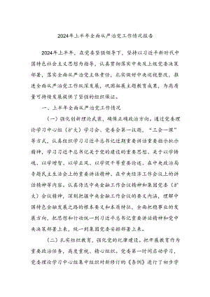 2024年上半年全面从严治党工作情况报告.docx