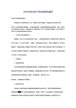 2024年安全生产的自查报告通用.docx