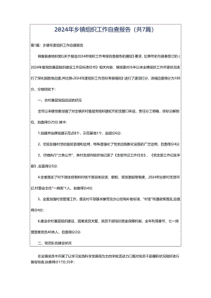 2024年乡镇组织工作自查报告（共7篇）.docx