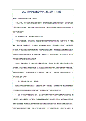 2024年乡镇财政会计工作总结（共8篇）.docx