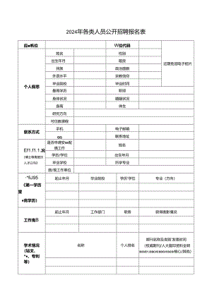 2024年各类人员公开招聘报名表.docx