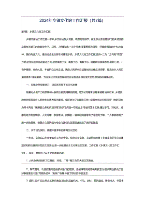 2024年乡镇文化站工作汇报（共7篇）.docx