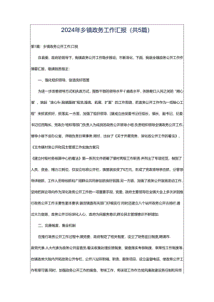 2024年乡镇政务工作汇报（共5篇）.docx