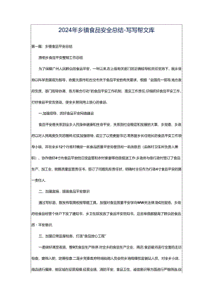 2024年乡镇食品安全总结-写写帮文库.docx