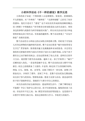 小班科学《不一样的感觉》PPT课件教案小班科学《不一样的感觉》课后反思.docx