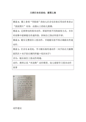 大班奏乐《泰国之旅》PPT课件教案大班打击乐活动：泰国之旅 教案.doc