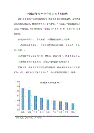 中国新能源产业发展存在3大隐忧.docx