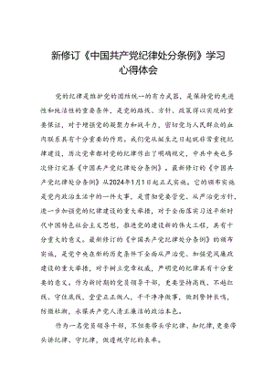 学习2024版新修订《中国共产党纪律处分条例》心得体会三十篇.docx